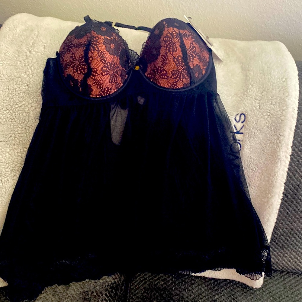 Black babydoll push up intimates